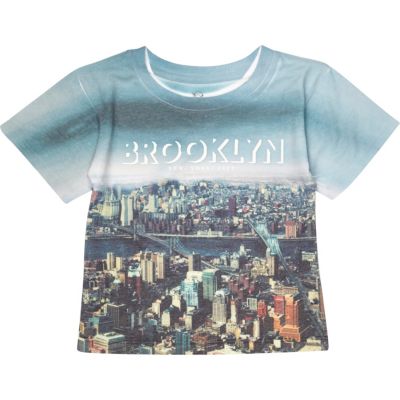 Mini boys Brooklyn print t-shirt